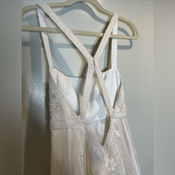 Anthropologie BHLDN Micheline Embellished Square Neck Column Wedding Dress 2 - Picture 11 of 12